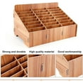 thumbnail image 4 of 24-Grid Wooden Cell Phone Storage Box Mobile Phone Holder Desktop Organizer Storage Box for Classroom Office BurlyWood Finished Product: 320x200x180mm DIY, 4 of 9