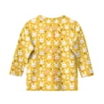 thumbnail image 3 of CCRFTGI Easter 3/4 Sleeve Shirts for Girls Size 7 Funny Bunny Rabbit Easter Egg Print T-shirt for kids Holiday Round Neck Tee Shirts Soft Spring Day Tween Girls Clothes Yellow 7-8 Years, 3 of 4