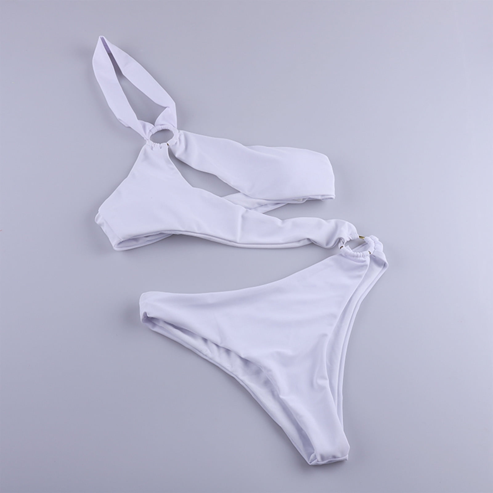 Herrnalise Women Sexy Brazilian Bikini Women's Fashion Casual Solid Color Backless Hollow Out Binding Bikinis Sets