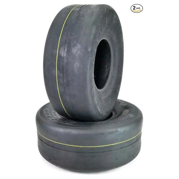 OTR 15x6.00-6 Smooth Tires 2 Pack - 8 Ply Lawn Tractor & Zero Turn Tires - Tubeless Tire Replacement - Fits 6x4.5" Rim - Load Range 565