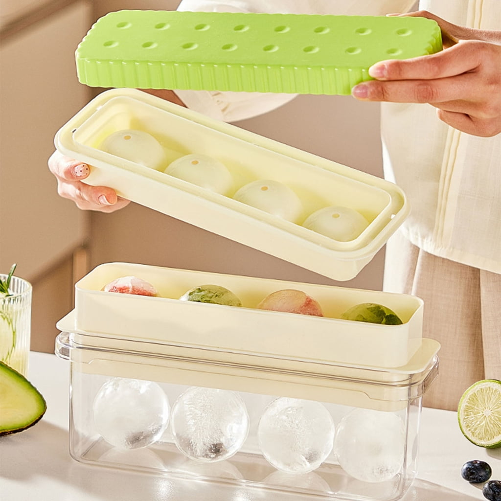 Oversized Ice Ball Maker Space Saving Fridge Storage Container Ice Ball Tray Molds For Home And Entertaining