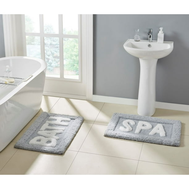 Grey Tufted Typography Polyester Bath Rug Set 2 Pieces Better Homes Garden Com Grey Tufted Typography Polyester Bath, Better Homes And Garden Bath Rug Sets