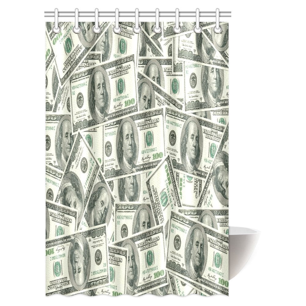 MYPOP Funny Shower Curtain, Dollar Hundred Money Symbol Funny Lover Rich People Icon Home Decor Bath Art Prints Quotes Fabric Bathroom Shower Curtain with Hooks, 48 X 72 Inches MYPOP Funny Shower Curtain, Dollar Hundred Money Symbol Funny Lover Rich People Icon Home Decor Bath Art Prints Quotes Fabric Bathroom Shower Curtain with Hooks, 48 X 72 Inches