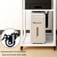 thumbnail image 6 of Natwind 3-Tier Movable Printer Stand with Rolling Floor-Standing Adjustable Storage Shelf Rack, White, 6 of 10