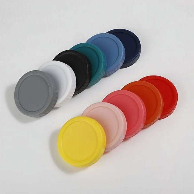 LEEYNEER 10pcs Plastic Mason Jar Lids Thread Mason Jar Covers Wide Mouth Canning Jar Lids