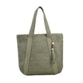 thumbnail image 3 of Bolso de hombro para mujer, estilo bohemio, tejido, para compras, elegante, tipo tote Verde, 3 of 9