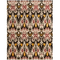 SAFAVIEH Ikat Emmeline Geometric Wool Area Rug, Beige/Brown, 8' x 10'