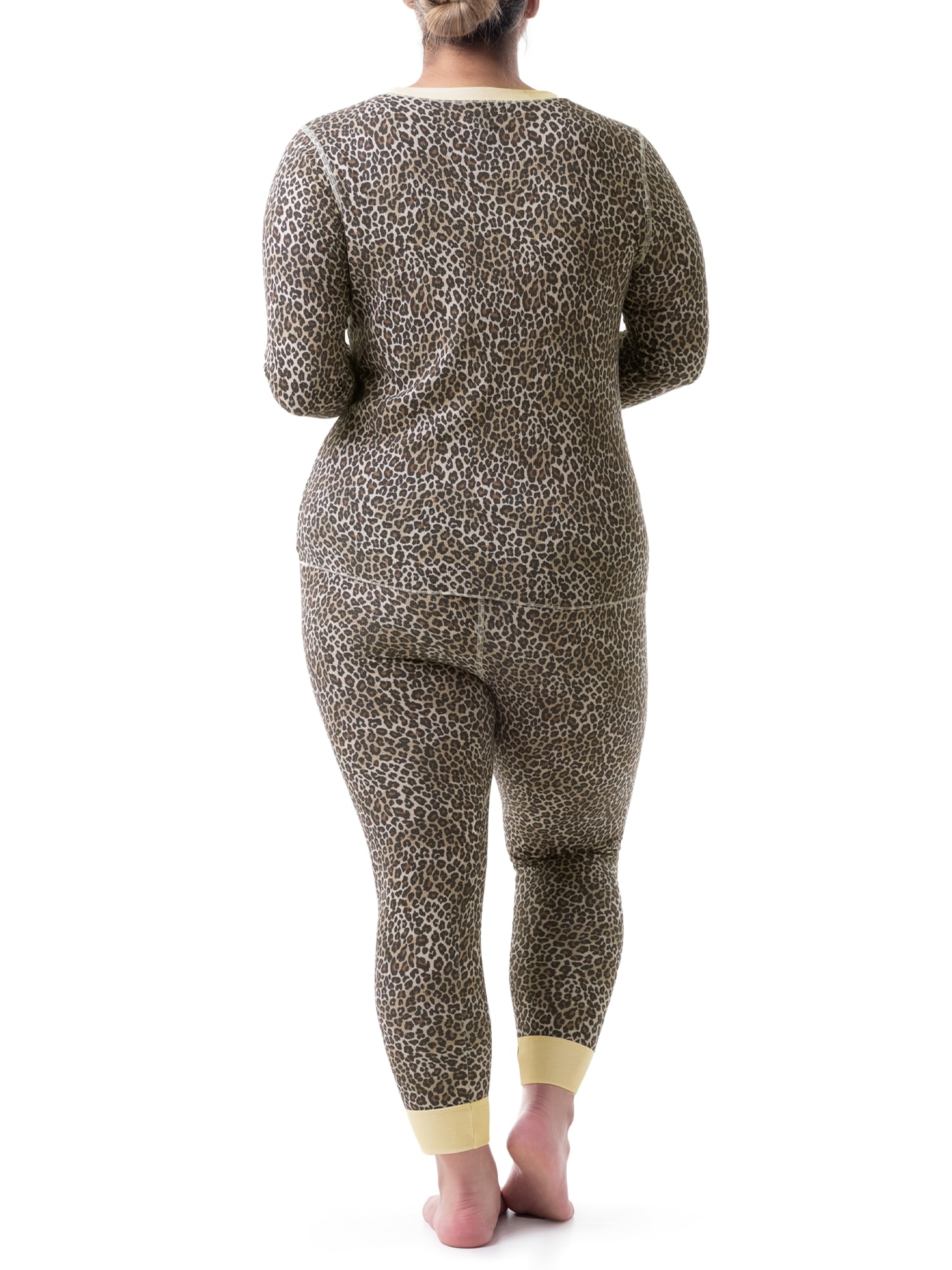 Fruit of the Loom Women's and Women's Plus Long Underwear 2-Piece Waffle Top and Bottom Thermal Set, Prints
