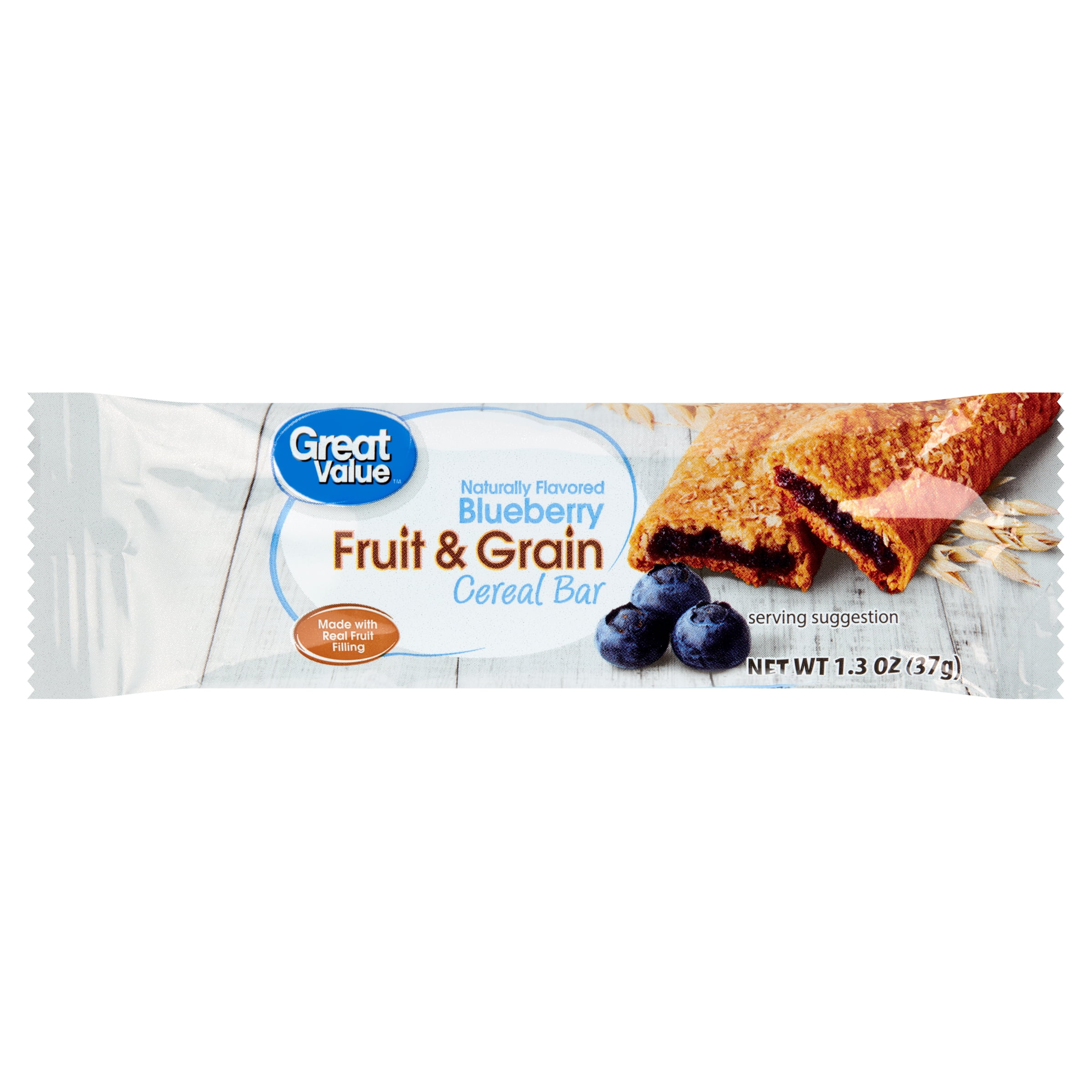 Great Value Blueberry Fruit & Grain Bars, 1.3 oz, 16 Count