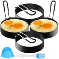 thumbnail image 1 of 4 Pieces Fried Egg Molds, Pancake Mold Stainless Steel Non-stick, 1 of 5