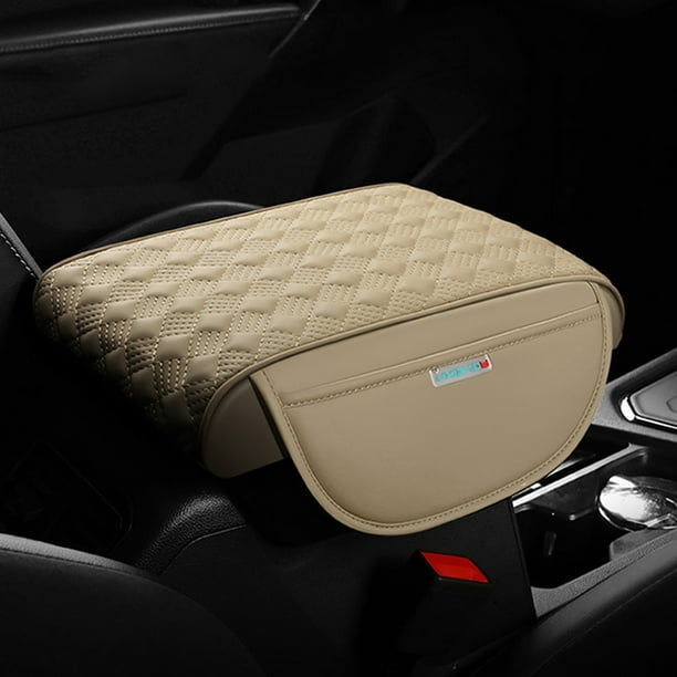 Almohadilla de cuero para consola central de coche, funda para reposabrazos de coche, alfombrilla para reposabrazos con bolsa de almacenamiento, coderas clásicas personalizadas, almohadillas para braz