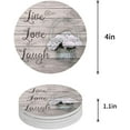thumbnail image 1 of FMSHPON Live Love Laugh Vintage Hydrangea Flowers on Wooden Plank Set of 6 Round Coaster for Drinks, Absorbent Ceramic Stone Coasters Cup Mat with Cork Base for Coffee Table Bar Decor, 1 of 6