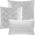 thumbnail image 2 of Lanco Chevron Shabby Chic 7 Piece Comforter Set White, Bed Size California King, 100% Polyester Fill, 2 of 6