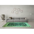 thumbnail image 3 of Ahgly Company Indoor Square Oriental Turquoise Blue Industrial Area Rugs, 3' Square, 3 of 4