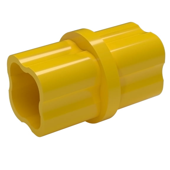 FORMUFIT F001ICO-YE-10 Internal PVC Coupling, Furniture Grade, 1" Size, Yellow, 10-Pack