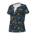thumbnail image 2 of Naloa Hawaiian Style Print T-Shirts Short Sleeve V Neck Tees for Women Fashion Tops Trendy Lightweight Soft Casual Summer Outfits Clothes, 2 of 5