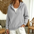 thumbnail image 2 of VV AVEORS Quarter Zip Sweatshirt Women Half Zipper Workout Oversized Hoodies With Kanga Pockets Lightweight Y2K Pullover 2026 Clothes Light Gray XL, 2 of 10