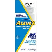 Aleve AleveX Pain Relieving Lotion with Rollerball, Powerful & Long-Lasting Targeted Pain Relief, Deep Pressure Massage Applicator, 2.5oz Rollerball