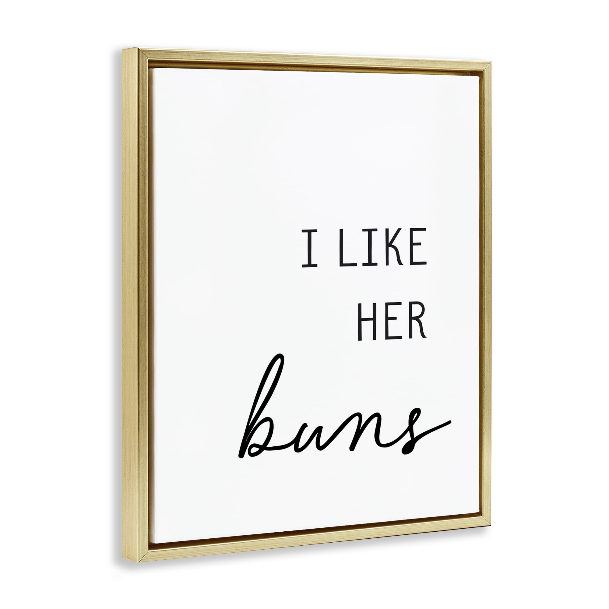 Like Her Buns Gold Framed Floater Canvas Wall Art, design by Lettered and Lined