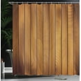 thumbnail image 4 of Ambesonne Brown Shower Curtain, Wooden Plank Aged Timber, 69"Wx70"L, Dark Brown Pale Brown, 4 of 5