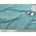 thumbnail image 3 of Soimoi Blue Cotton Duck Fabric Bell Flower & Clover Leaves Printed Craft Fabric by the Yard 42 Inch Wide, 3 of 3