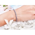 thumbnail image 3 of CZ Blue Sapphire with CZ Moissanite Bracelet,Sapphire Bracelet Tennis Chain Bracelet Round 3MM Stone Bracelet Anniversary Birthday Gift For Her, 3 of 3
