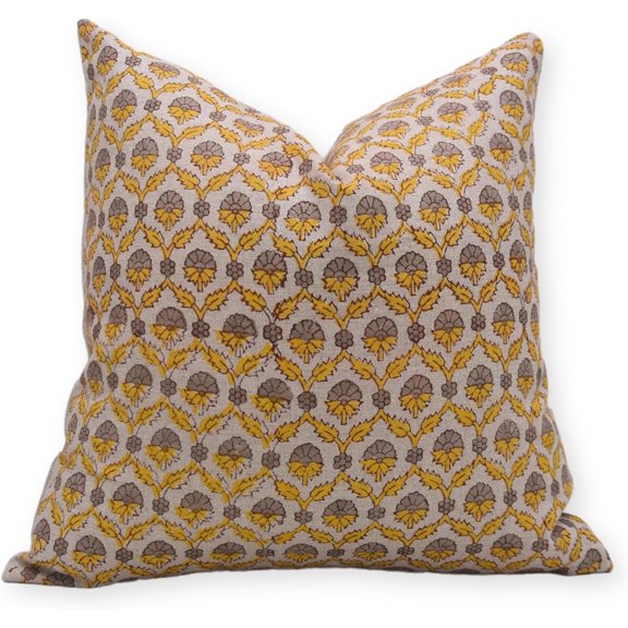 Fabdivine Unique Pure Linen Pillow Cover with Block Prints, 12X20, Throw Pillowcase Cushion Cover with Zipper for Sofa, Couch, Home Décor, Outdoor, Farmhouse, Living Room, Shehnaaz