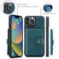 thumbnail image 6 of Allytech 2 in 1 Detachable Wallet Case for iPhone 14 Pro, [Support Wireless Charging] [4 Card Slots & 2 Cash Pocket], Retro PU Leather Magnetic Closure Shockproof Anti-Drop Slim Case, Blue, 6 of 8