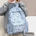 thumbnail image 6 of Floral School Backpack, Lightweight School Bookbag with Drawstring Side Pockets, Portable Laptop Backpack for College Shopping (Style 3), 6 of 10