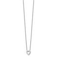 thumbnail image 3 of Auriga Fine Jewelry 925 Sterling Silver 1.6 mm Rhodium-Plated Diamond Heart Necklace 20" for Women, 3 of 7
