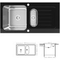 thumbnail image 1 of Drop-in Double Bowl Glass Kitchen Sink, 1 of 2