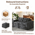 thumbnail image 4 of Boneless Loveseat, Lofka 59''Folding Floor Sofa Bed with 2 Pillows & Pockets for Small Spaces, Corduroy Cloud Sofa for Apartment Living Room, Gray, 4 of 12
