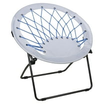 Xayoca Indoor Outdoor Bungee Round Metal Framed Folding & Stacking Chairs, Cobalt Blue (Set of 1)