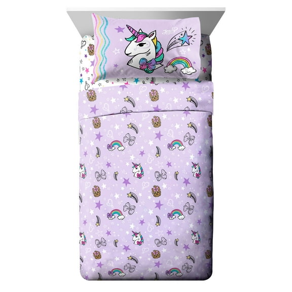 Jojo Siwa Sparkle Shine Kids 3-Piece Sheet Set, Twin Full, 100% Polyester, Pink, Nickelodeon
