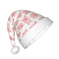 thumbnail image 2 of Haiem Kawaii Pigs Pattern Santa Hat Confortable Velvet Christmas Hat for Christmas Party Favors Fit for Adults and Kids, 2 of 6
