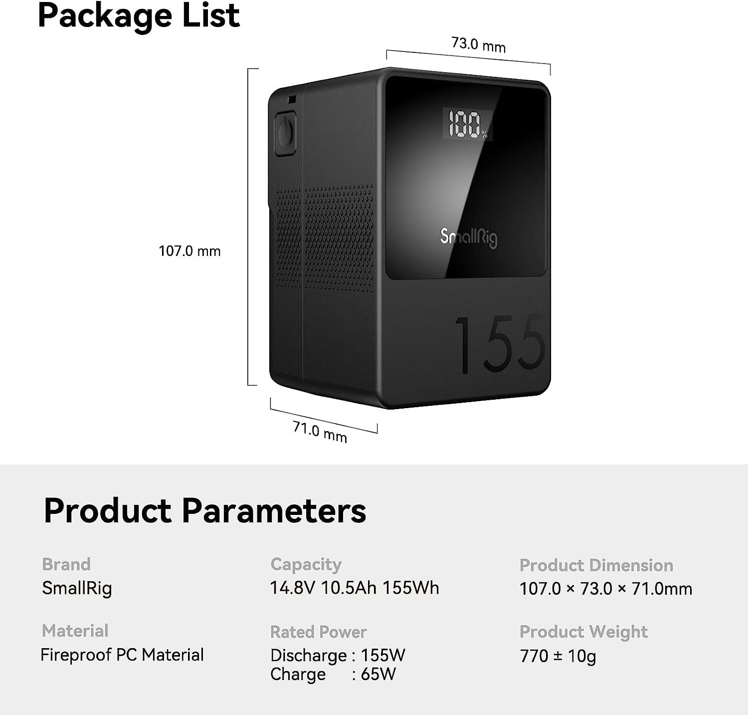 SmallRig VB99 99Wh Mini V-Mount Battery with 65W PD USB-C SmallRig VB99 99Wh Mini V-Mount Battery with 65W PD USB-C