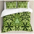 thumbnail image 3 of Nature Duvet Cover Set Twin Size, Free Abstract Nature Inspired Mind Bind Folded Color Silhouette Counter Culture Artsy, Decorative 2 Piece Bedding Set with 1 Pillow Sham, Green, by Ambesonne, 3 of 3