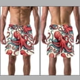 thumbnail image 3 of luoweisi Men's Beach Shorts Quick Dry Swim Trunks with Mesh Lining Octopus L, 3 of 5