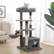 thumbnail image 3 of Cat Tree Tower Cat Scraper with Hammock Cat Scratcher with Sisal Scratching Post Furniture Climbing Frame Condo Top Soft Perch ShopWise Round, 3 of 7