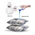 thumbnail image 5 of Waterproof Outdoor Throw Pillows with Inserts 16"x16", Navy Blue Nautical Soft Decorative Pillowcases for Couch Bedroom, Coastal Blue Striped Vintage Pillow Covers for Sofa Living Room, 5 of 8
