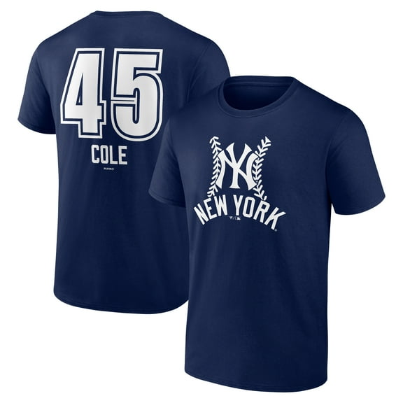 Men's Gerrit Cole Navy New York Yankees Fastball Player Name & Number T-Shirt