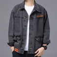thumbnail image 2 of Chaqueta vaquera gris para hombre, con botones, azul, para otoño, precio económico, estética elegante, Joker, original, Corea, estilo rock bajo, 2 of 5