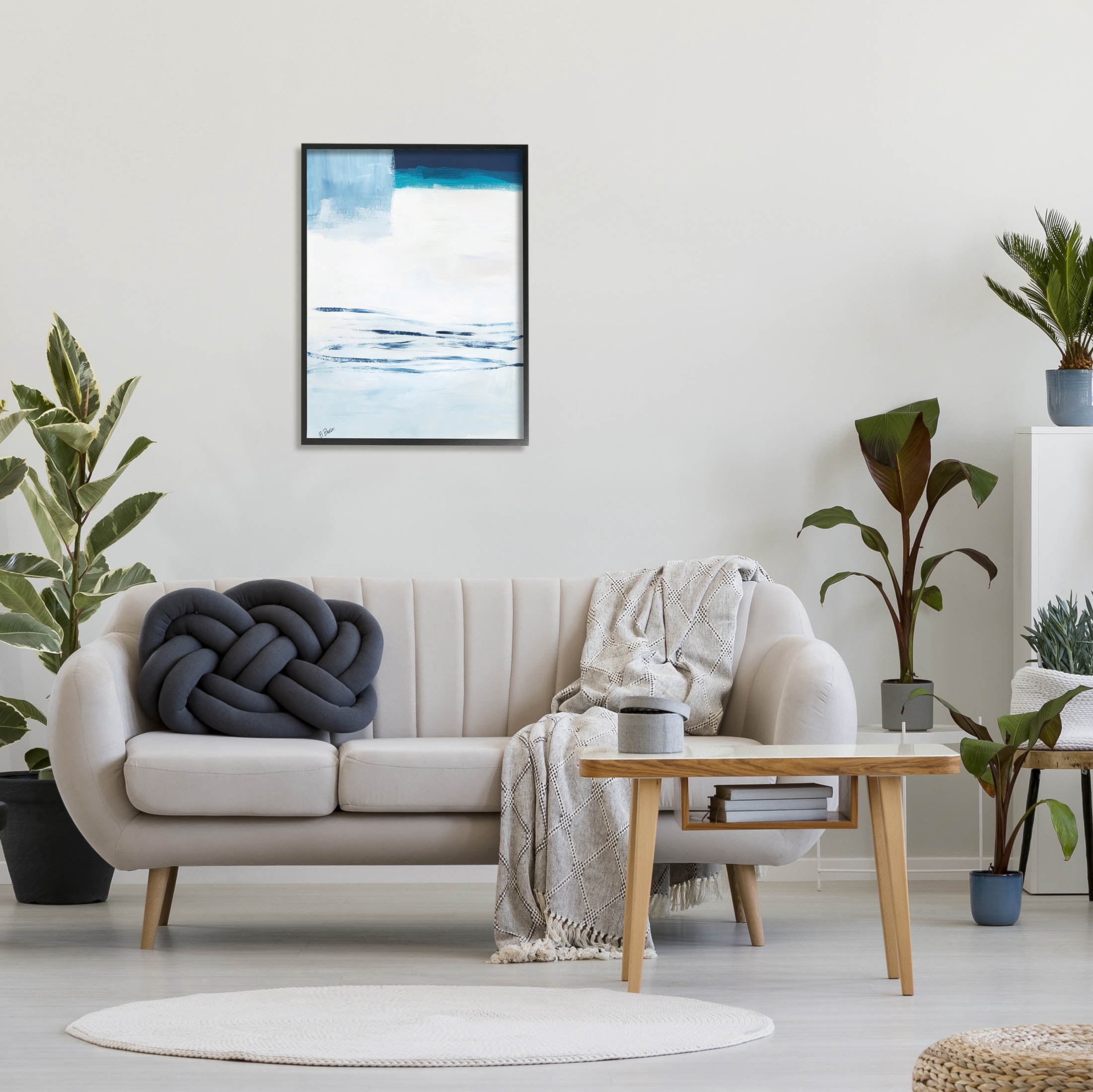 Stupell Industries Abstract Layered Winter Landscape Painting Black Framed Art Print Wall Art, Design by Bronwyn Baker