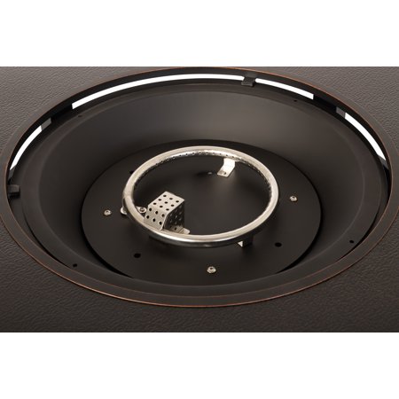 Fire Sense - Finn Round Aluminum LPG Fire Pit - Antique Bronze