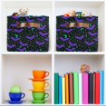 thumbnail image 6 of Yayeee 2 Pack Canvas Storage Basket with Handles for Shelves Fabric Bins Closet Organizer, Purple Cartoon Bats Pattern, 6 of 8