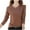 Coffee, variant on fatyb Long Sleeve Shirts for Women Round Neck Comfy Bottom Tops Casual Solid Color Womens Blouses M-4XL