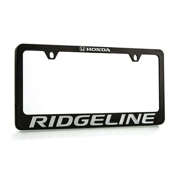 Honda Ridgeline Black Coated Zinc Bottom Engraved License Plate Frame Holder 2 Hole