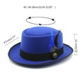 thumbnail image 5 of Aellinatey Unisex Solid Color Fedora Hat Womens Feathers Jazzs Top Hat Winter Panama Hat, 5 of 20