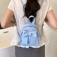 thumbnail image 5 of UJNDER School Backpack Stylish Bowknot Zip Closure Casual Lightweight Nylon Purse for Daily Travel Work College Bookbag for Women Blue,One Size, 5 of 5