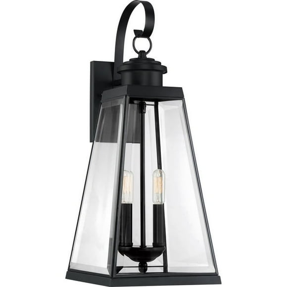 Quoizel Lighting PAX8409MBK Paxton 22 Inch Outdoor Wall Lantern Transitional Steel, Matte Black Finish with Clear Beveled Glass